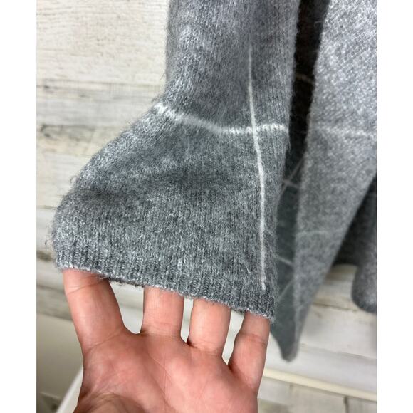 Lumiere by Anthropologie women's M gray plaid cardigan sweater duster long - Picture 6 of 6